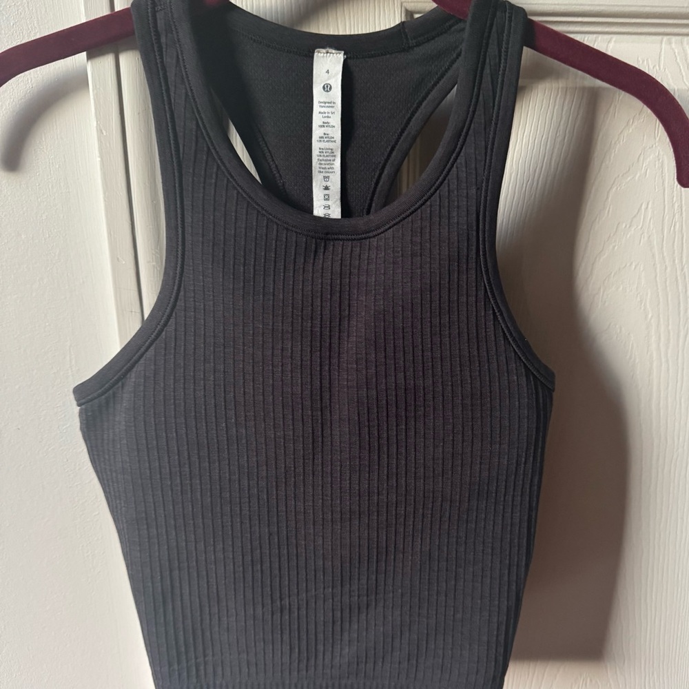 Lululemon Athletica Black Ribbed Tank